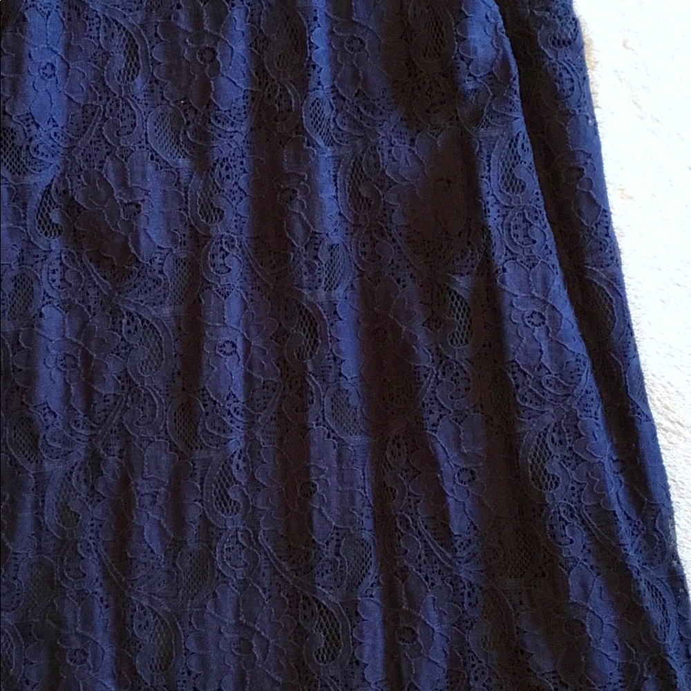 Monteau Navy Blue Lace Halter Dress - Picture 3 of 4